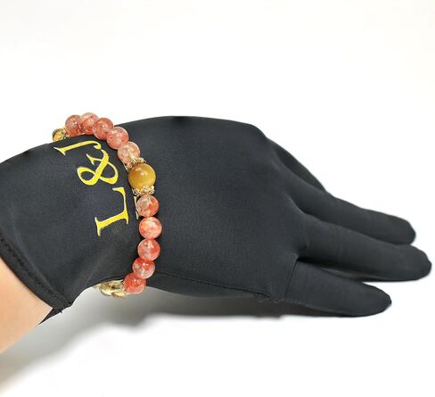 سوار من الأحجار الكريمة الكريستالية الطبيعية من L&J JEWELRY، يجلب الشفاء الكريستالي، ويزيد من الثقة والحيوية، ومظهر الحب والرومانسية، شاكرا القلب من الحجر الوردي، سوار مطاطي دائري 8 مم كهدية للنساء in Saudi Arabia