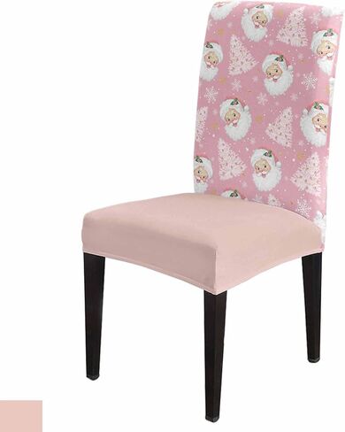 Christmas Tree Chair Covers Set of 4,Funny Santa Claus Dining Room Chair Cover,Xmas Snowflakes Removable Washable Stretch Kitchen Chair Covers Decorative Red Chair Protector for Party Holiday in Saudi Arabia