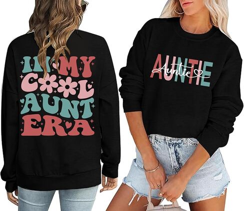 سويت شيرت Auntie للنساء في My Auntie Era سويت شيرت أمي برسومات طويلة الأكمام in Saudi Arabia