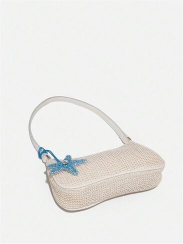 Verdusa Women's Boho Seashell Shoulder Bags Zipper Single Strap Straw Handbags Underarm Purses in Saudi Arabia