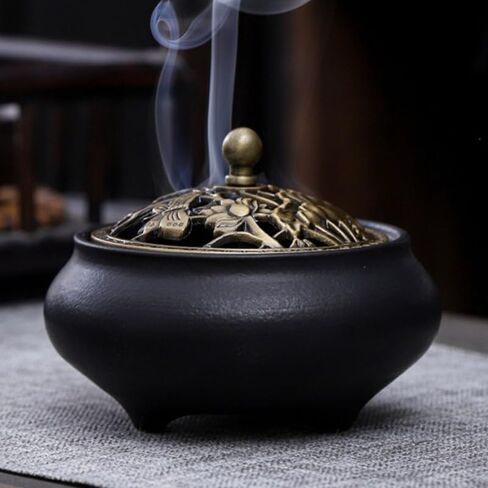 Ceramic Incense Burner (Black) in Saudi Arabia
