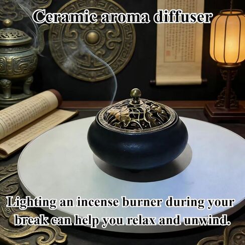 Ceramic Incense Burner (Black) in Saudi Arabia