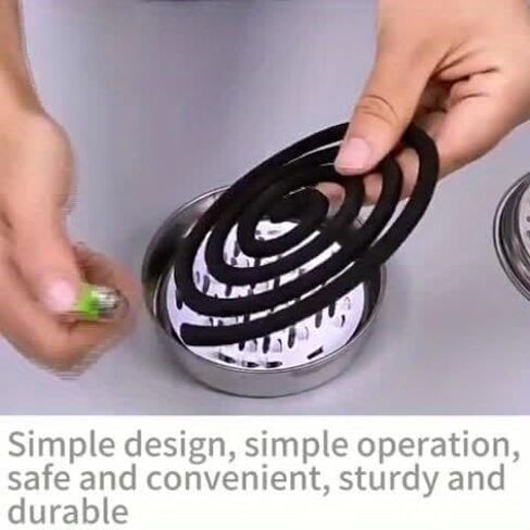 3PCS/Set Stainless Steel Mosquito Coil Holder, Heat-Resistant Mosquito Coil Burner with Compartment, 5.63x1.77 Inch Incense Holder for Indoor Outdoor Home Patio Camping in Saudi Arabia