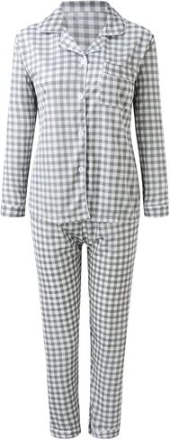Womens Button Down Pajama Sets Soft Pajamas For Women Set 2 Piece Long Sleeve Cute Pjs Comfy Soft Lounge Sleepwear in Saudi Arabia