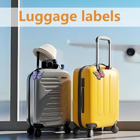 علامة الأمتعة الأرجوانية، 4 قطع معرفات الأمتعة لحقائب السفر، علامات الحقائب، فراشات لطيفة مخصصة للرجال والنساء وحقائب السفر in Kuwait