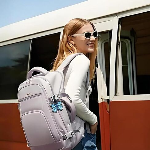 علامة الأمتعة الأرجوانية، 4 قطع معرفات الأمتعة لحقائب السفر، علامات الحقائب، فراشات لطيفة مخصصة للرجال والنساء وحقائب السفر in Kuwait