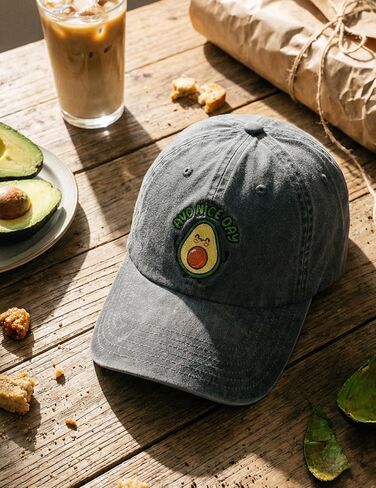 هدايا InnoBeta Avocado، قبعة الأفوكادو، قبعة مطرزة قابلة للتعديل لعيد الميلاد وعيد الميلاد، AVO Good Day Gray in Kuwait