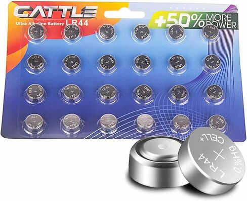 Cattle 24-Pack LR44 Batteries, 1.5 Volt Alkaline Button Coin Cell Battery, Long Lasting Power, Mercury-Free, High Capacity in Saudi Arabia