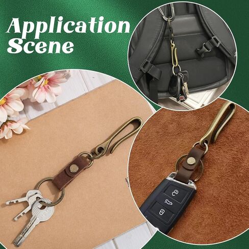SUNNYCLUE 4Pcs 2 Colors Fish Hook Keychain Holder U Shaped Keychain Alloy Retro Key Chain Belt Hook with Cattlehide Leather Iron Findings Key Loop Pocket Clips for Men Keychains Wallet DIY Accessories in Saudi Arabia