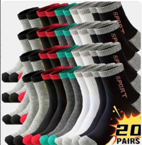 20Pairs Socks Thermal Winter Moisture Wicking Sports Ankle Sock Unisex in Saudi Arabia