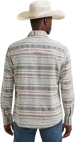 قميص Wrangler الرجالي المحايد Serape Retro Premium Western Print Snap in Kuwait
