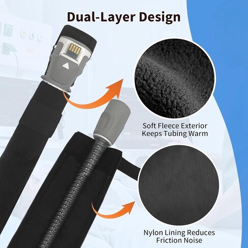 6ft 5in CPAP Hose Cover for ResMed AirSense 11&10 ClimateLineAir Heated Tubing, Full Zipper CPAP Tube Cover, Cat Proof CPAP Tubing Cover - Minimizes Condensation and Noise in Saudi Arabia