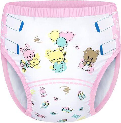 LittleForBig Soft Silky Underwear Comfortable Washable Reusable Waterproof Adult Training Pants - Baby Cuties M in Saudi Arabia