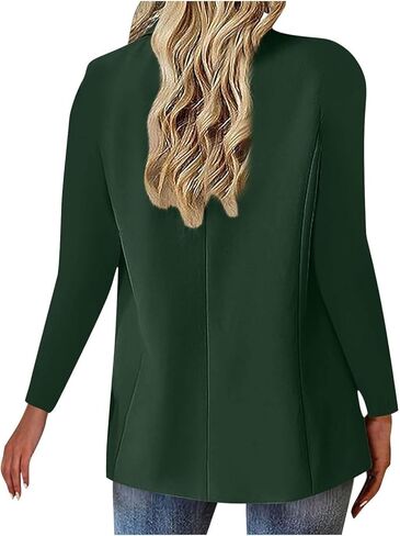 Women's Ruched 3/4 Sleeve Blazers, Lightweight Slim Fit Jackets with Padded Shoulder for Business Casual in Saudi Arabia
