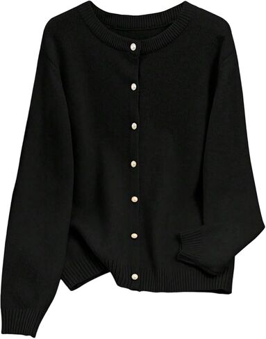 Verdusa Women's Plus Size Button Up Cardigan Sweaters Streetwear Casual Knit Outerwear in Saudi Arabia