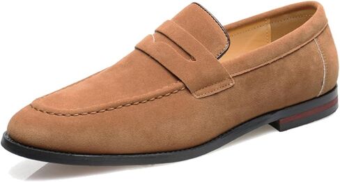 Men's Suede Dress Loafers Slip On Casual Shoes Lightweight Soft Penny Loafers Classic Moccasins Driving Shoes in Saudi Arabia