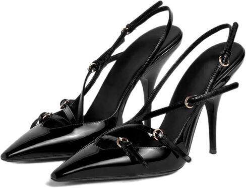 CORNMOOD Slingback هريرة الكعوب للنساء Stiletto الكعوب أشار تو مع مشبك حزام كعب الصنادل حذاء بكعب مثير in Kuwait