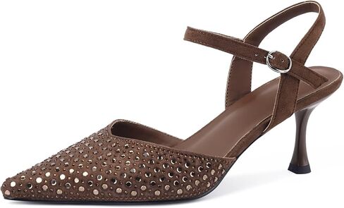 CORNMOOD Slingback Kitten Heels for Women Stiletto Heels Pointed Toe with Buckle Strap Heeled Sandals Pump Shoes Sexy in Saudi Arabia