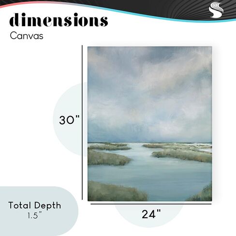 Stupell Industries Hazy Marsh Land View Canvas Wall Art, design by Leah Noel Art, 30 x 24 in Saudi Arabia