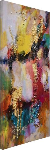 Empire Art Direct "Colorful Symphony I Crystallus Epoxy Coated Wrapped Glossy Canvas Wall Art, Ready to Hang, Living Room, Bedroom & Office, 48"x24"x1.5" in Saudi Arabia
