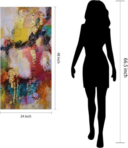 Empire Art Direct "Colorful Symphony I Crystallus Epoxy Coated Wrapped Glossy Canvas Wall Art, Ready to Hang, Living Room, Bedroom & Office, 48"x24"x1.5" in Saudi Arabia