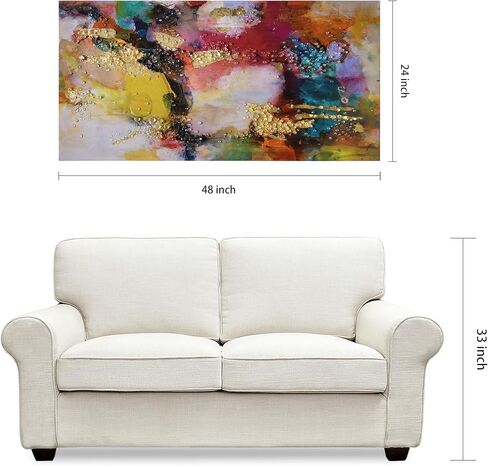 Empire Art Direct "Colorful Symphony I Crystallus Epoxy Coated Wrapped Glossy Canvas Wall Art, Ready to Hang, Living Room, Bedroom & Office, 48"x24"x1.5" in Saudi Arabia