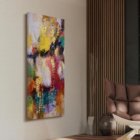 Empire Art Direct "Colorful Symphony I Crystallus Epoxy Coated Wrapped Glossy Canvas Wall Art, Ready to Hang, Living Room, Bedroom & Office, 48"x24"x1.5" in Saudi Arabia