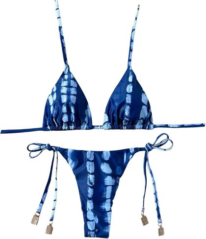 SweatyRocks Women's 2 Piece Bikini Set Halter Triangle Swimsuit Backless High Cut Cheeky Bathing Suit in Saudi Arabia