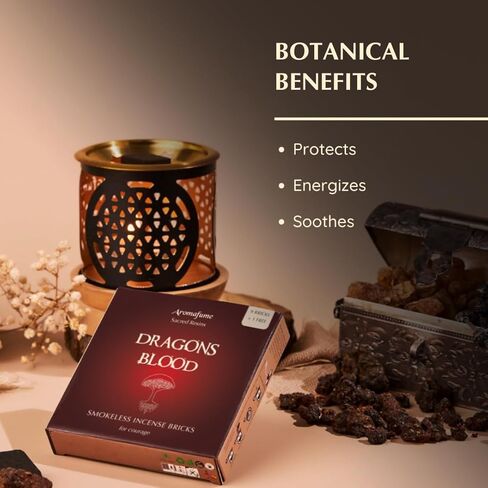 طوب بخور دم أرومافومي دراجونز (صينيتين × 9 قطع لكل منهما) مع موزع بخور شجرة الحياة الغريب | مثالي لتوليد الأجواء الإيجابية والتأمل والتنقية والشفاء والطقوس in Saudi Arabia
