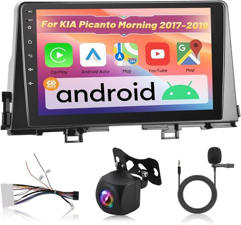 2 + 64g اللاسلكي Carplay Android Car Stereo لـ Kia Picanto Morning 2011-2016 - 9 بوصة Radio Android Auto Touchscreen مع WiFi و GPS Navigation و Equalizer و SWC و Mirror Link + AHD Camera in Saudi Arabia