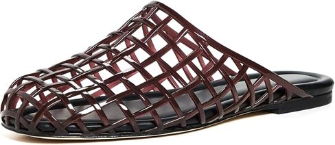Jelly Shoes for Women Jelly Mesh Flat Sandals Closed Toe Round Toe Slides Flats Slip on Summer Slippers Mules in Saudi Arabia