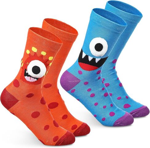 Ramede 2 Pairs Funny Christmas Socks Crazy Silly Socks for Women Men 3D Eyes Sock Novelty Gag Stocking Gifts for Birthday in Saudi Arabia