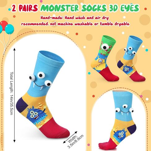 Ramede 2 Pairs Funny Christmas Socks Crazy Silly Socks for Women Men 3D Eyes Sock Novelty Gag Stocking Gifts for Birthday in Saudi Arabia