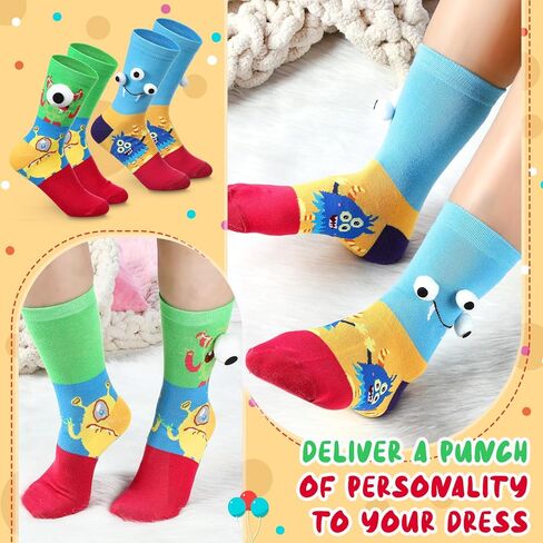 Ramede 2 Pairs Funny Christmas Socks Crazy Silly Socks for Women Men 3D Eyes Sock Novelty Gag Stocking Gifts for Birthday in Saudi Arabia