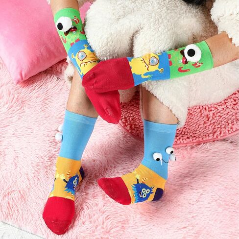 Ramede 2 Pairs Funny Christmas Socks Crazy Silly Socks for Women Men 3D Eyes Sock Novelty Gag Stocking Gifts for Birthday in Saudi Arabia