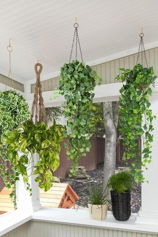 Fake Hanging Plant Greenery Artificial Leaves Garland for Indoor Outdoor House Room Patio Shelf Office Wedding Decor in Saudi Arabia