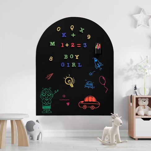 Large 44x35 Inches Magnetic Wall Decal for Kids – Upgraded Strong Adhesive, Thickened Iron Layer, Self-Adhesive Magnetic Chalkboard for Wall, Wallpaper for Home Decor & Kids Playroom, Pink in Saudi Arabia