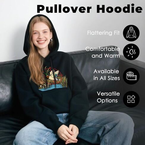 Black Hoodies for Men,Pullover Hoodie for Men,Loose Fit Polyester Pullover Sweatshirt for Men Women,Essentials Hoodie in Saudi Arabia