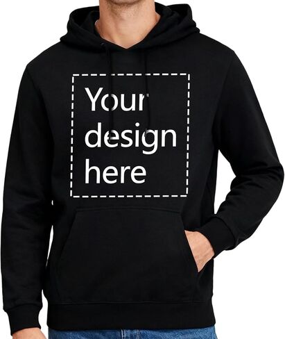 Black Hoodies for Men,Pullover Hoodie for Men,Loose Fit Polyester Pullover Sweatshirt for Men Women,Essentials Hoodie in Saudi Arabia