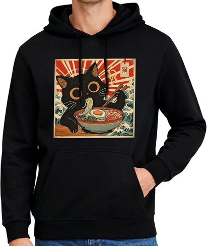 Black Hoodies for Men,Pullover Hoodie for Men,Loose Fit Polyester Pullover Sweatshirt for Men Women,Essentials Hoodie in Saudi Arabia