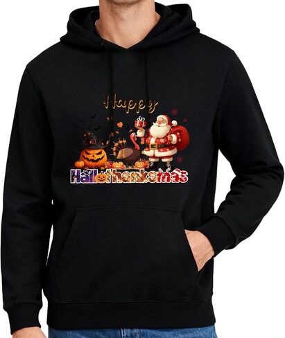 Black Hoodies for Men,Pullover Hoodie for Men,Loose Fit Polyester Pullover Sweatshirt for Men Women,Essentials Hoodie in Saudi Arabia