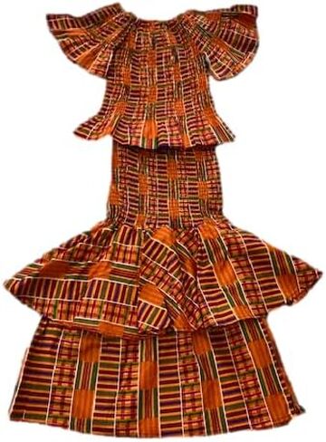 African Print Kente Outfit Set in Saudi Arabia