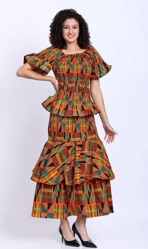 African Print Kente Outfit Set in Saudi Arabia