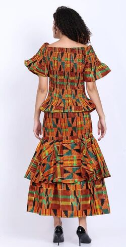 African Print Kente Outfit Set in Saudi Arabia