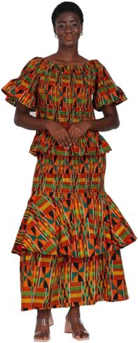 African Print Kente Outfit Set in Saudi Arabia