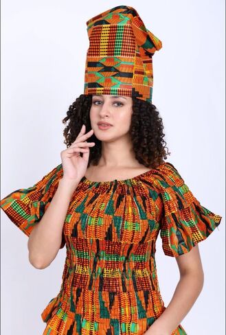 African Print Kente Outfit Set in Saudi Arabia