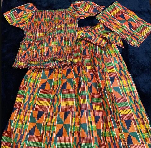 African Print Kente Outfit Set in Saudi Arabia