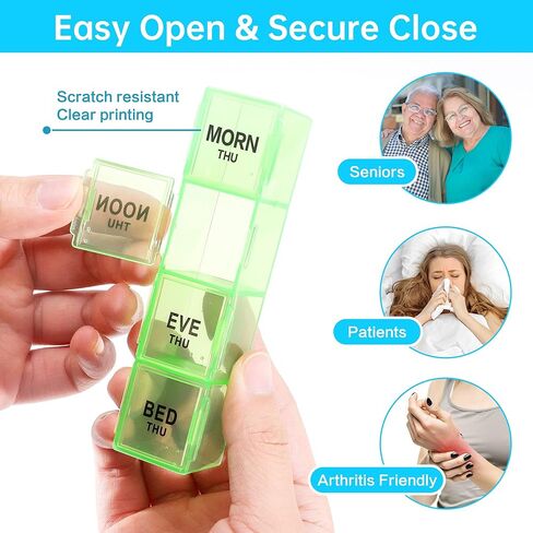 VMVN Pill Organizer, Large Medicine Pill Organizer Box,Weekly Pill Case Container,4 Times a Day Pill Holder 7 Day,for Vitamin Travle Work in Saudi Arabia