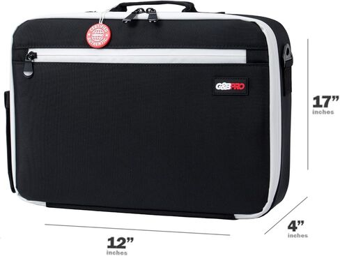 حقيبة G&BPRO Crossbody مع نظام صينية ممتدة | حقيبة سفر للكمبيوتر المحمول الكل في واحد مع مساحات تخزين ومنظم قابلة للتوسيع - أسود مع سحاب أبيض in Kuwait