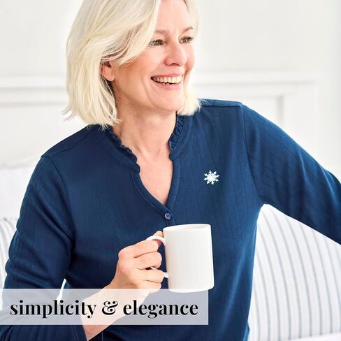 Peace Love & Dreams Martha Stewart Sleepwear | Women’s Henley Flannel Pajama Set | Warm, Cozy and Stylish in Saudi Arabia
